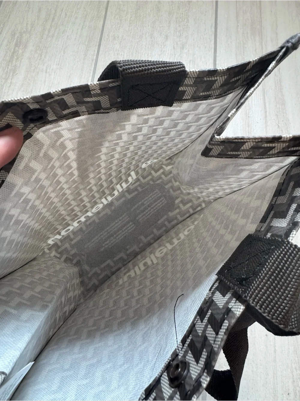 lululemon athletica Black & Gray Patterned Messenger Tote